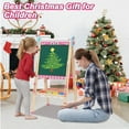 thumbnail image 7 of Ealing Kids Easel with Paper Roll Wooden Standing Easel Foldable Double Sided Adjustable with Magnetic Letters Number Paint Brush,19.16"D x 22"W x 49"H (Pink), 7 of 7