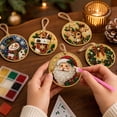 thumbnail image 4 of 6PCS Christmas Ornaments DIY Pearl Diamond Painting Kit, Rhinestone Art, Hemp Rope Included, Holiday Tree Decor, 6 Festive Designs, Pendant Style, 4 of 5
