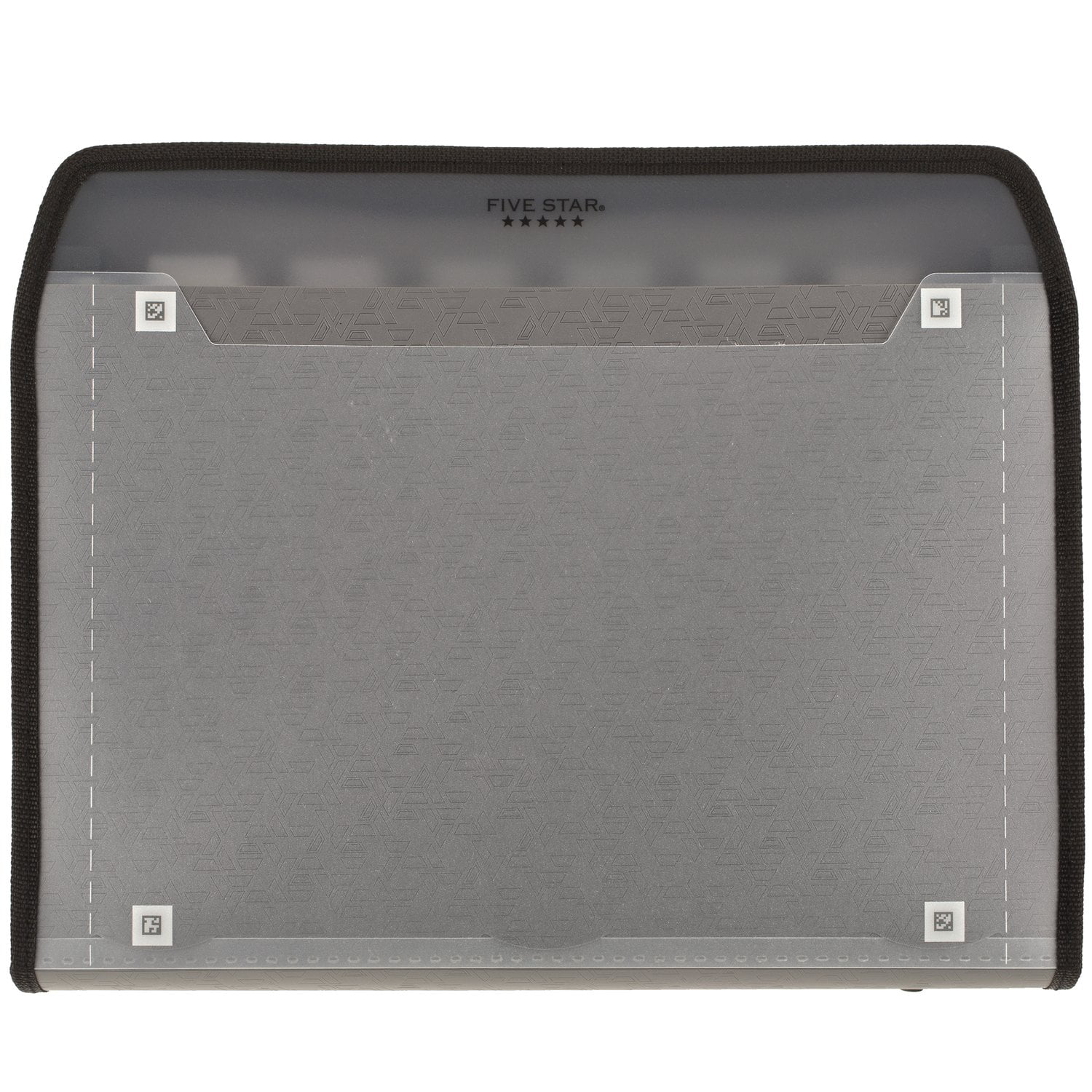 Five Star 13-Pocket Customizable Expanding File Plus Study App, 8 1/2" x 11", Dark Gray (350110A-WMT)