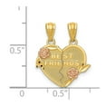 thumbnail image 3 of 14k Two Tone Gold Best Friends Heart Pendant, 3 of 3