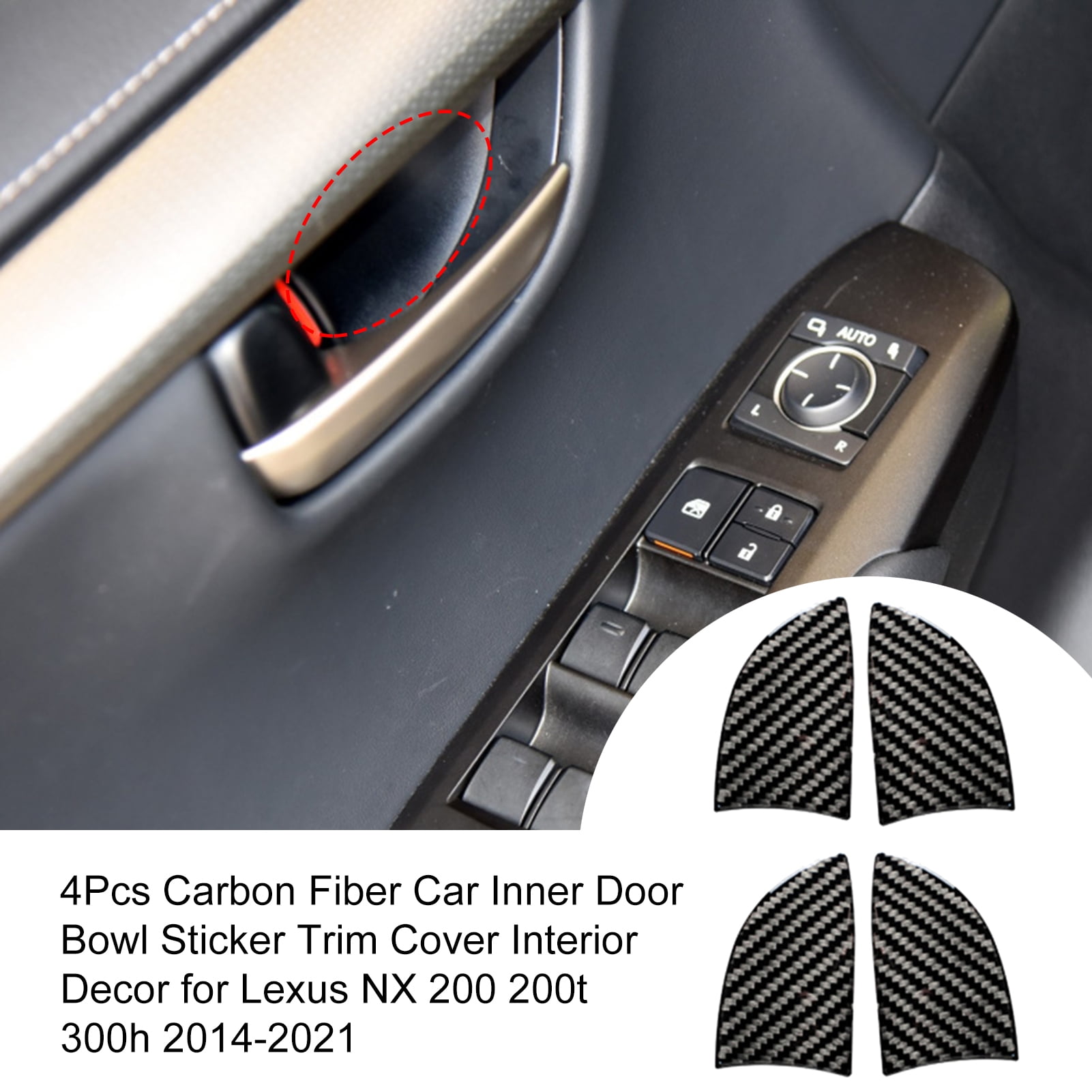 Instrument Panel Dashboard Trim Carbon Fiber Interior Decoration Decal Frame Cover Trim For Lexus NX 2015-present