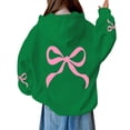 thumbnail image 6 of UACY Bow Hoodie for Girls Kids Graphic Cute Hoodies Girl's Leopard Sweatshirts Prints Casual Pullover Sweatshirt (Green, 9-10 Years), 6 of 8