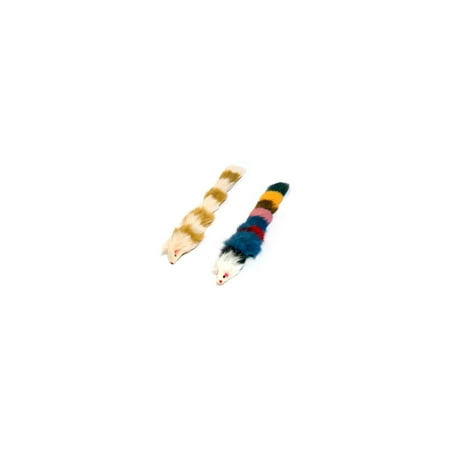 Iconic Pet Set of 2 Fur Weasel Toy(One Brown/White, One Multicolored) with Squeaker for Pets, Best Pet Play Toy for Dogs and Cats, Fun Cat Toys, Dog Toys to Beat Boredom and Satisfy Hunting Instincts
