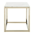 thumbnail image 6 of SAFAVIEH Bethany Square Modern Glam End Table, White Marble/Brass, 6 of 11