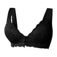 thumbnail image 4 of Fiaer Lace Front Closure Bras for Women Seamless No Underwire Push up Comfort Breathable Bra Black XL, 4 of 5