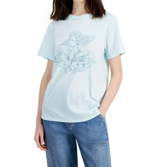 GRAYSON/THREADS Womens Cherub City Of Angels Graphic T-Shirt, Blue, X-Small
