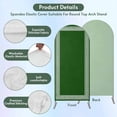 thumbnail image 3 of Green Greek Key Arch Backdrop Cover, Spandex Fitted Wedding Arch Cover, Geometric Greece Ancient Farmhouse Geo Round Top Stand Covers for Birthday Ceremony Bridal Shower Party Decor 7.2x4 Ft, 3 of 9