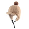 thumbnail image 1 of Gorro con forma de lengua de pato de otoño e invierno con protección para los oídos, gorro de piloto engrosado para esquí ecuestre.Beige, 1 of 4