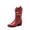 RED, variant on Women's Cowgirl Boots, Mid Calf Western Cowboy Chunky Heel Boots, Slouchy & Pull-on for Women