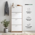 thumbnail image 2 of Mueble Zapatero Organizador de Calzado 4 Cajones Blanco y Madera, Clóset para Zapatos hasta 24 Pares marron M, 2 of 7