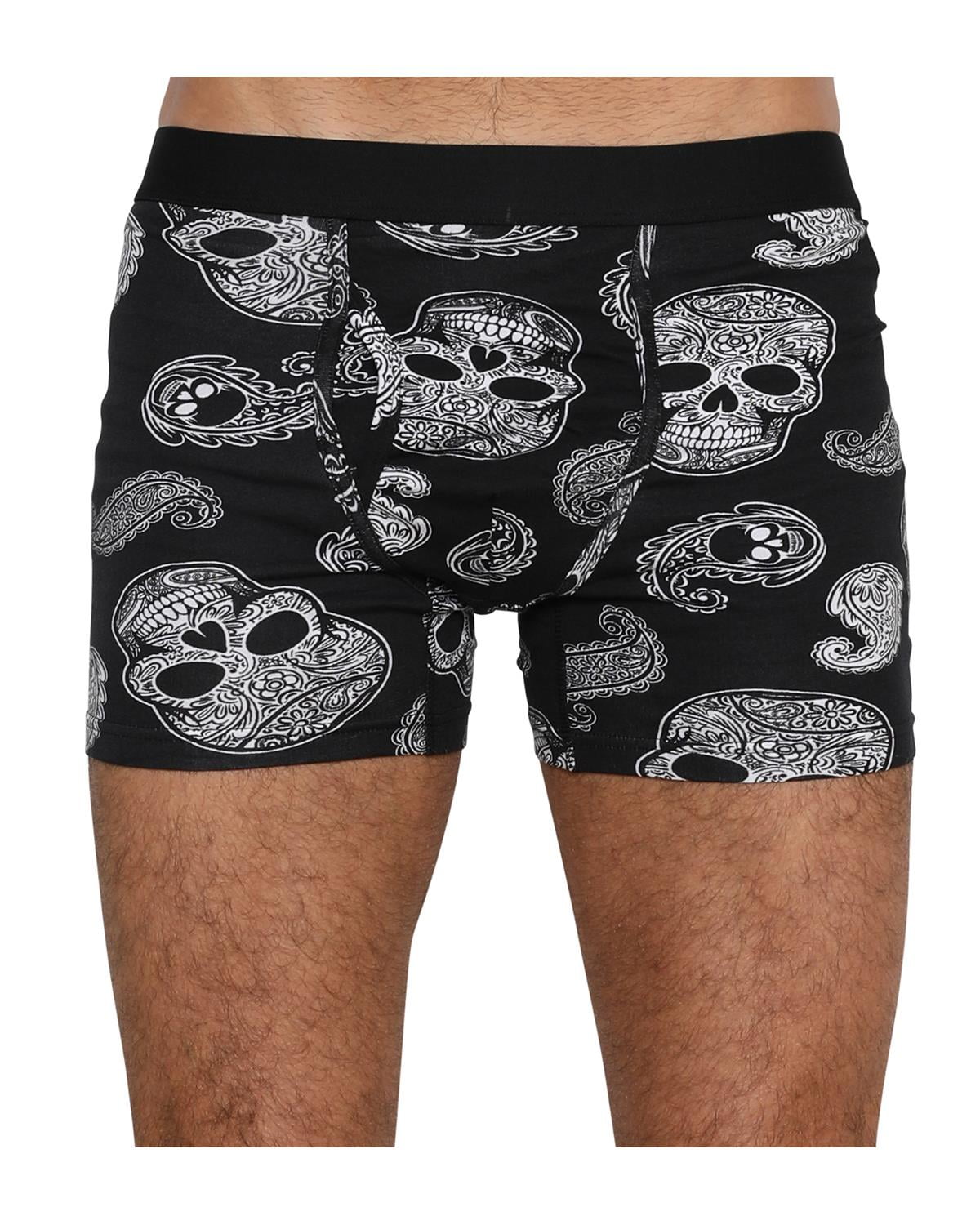 Fun Boxers Mens Boxer Shorts, Male, Skull Paisley, Size S