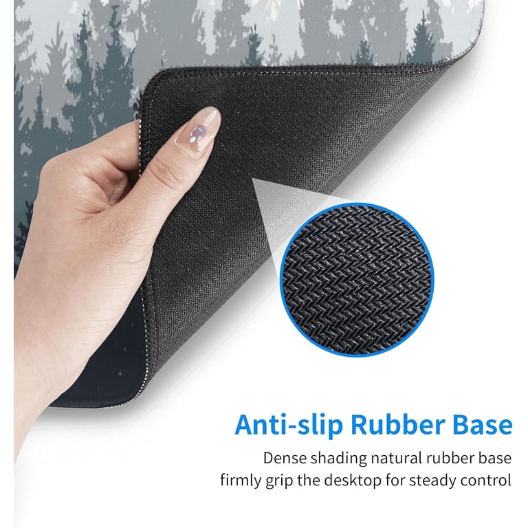 SANWUMIAN Mouse Pad Gaming, Large Mouse Pads For Desk, Keyboard Mouse Mat Desk Pad, Non-Slip Rubber Base With Stitched Edges Mousepad, 31.5x11.8 Inch Abstract Landscape Mountain