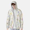 thumbnail image 3 of Pofeuu Flower Rabbit Print Sun Protection Outdoor Lightweight Full Zip UV Cooling Hoodie Long Sleeve Summer Clothing for Outdoor Hiking-Small, 3 of 5