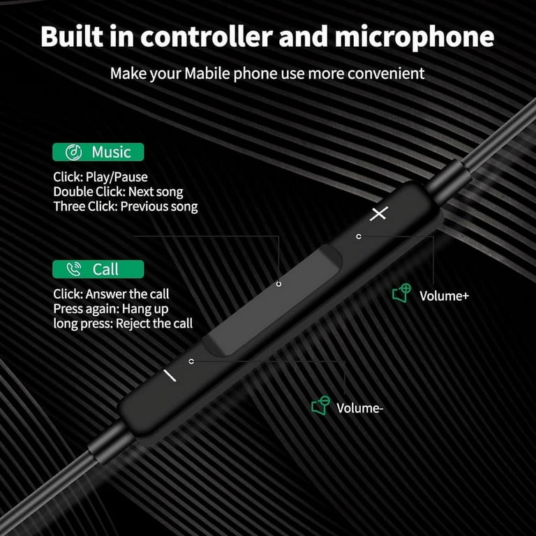 2 Pack TTech Type C Headphones USB-C Earbuds Earphones Wired 