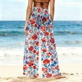thumbnail image 4 of ICHUANYI Women's Summer Chiffon Lightweight Bathing Suit Cover Up Bohemian Style Printed Swim Beach Pants Wide Leg Swimsuit Coverup Pants, 4 of 7