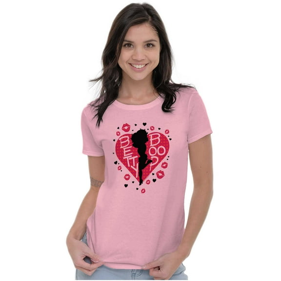 Betty Boop Fans Lovers Cute Heart Women's T Shirt Ladies Tee Brisco Brands S