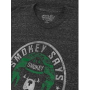 Tee Luv Mens Faded Smokey Bear Keep It Green Shirt (S)