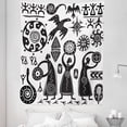 thumbnail image 1 of Tribal Tapestry, Dancing Shaman Eagle Sun Snake Cave Drawing Tribal Folk Theme, Fabric Wall Hanging Decor for Bedroom Living Room Dorm, 5 Sizes, Black White, by Ambesonne, 1 of 1