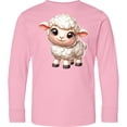 thumbnail image 3 of Inktastic Cute Fluffy Lamb Long Sleeve Youth T-Shirt, 3 of 5