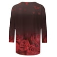 thumbnail image 5 of Pompotops Mode T-shirt Blouse Décontractée pour Femmes Confortable à Col Rond Manches 3/4 Imprimé en Solde, 5 of 5