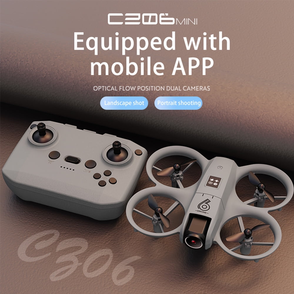 Mini RC Drone with 4K HD Dual Camera, FPV RC LED Quadcopter for Adults and Kids with 3 Batteries, Gray