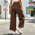 thumbnail image 7 of VBVC Women's Drawstring Wide Leg Pants , Fall Winter Lounge Trousers For Women , Ladies' Lightweight Soft Bottoms with Pockets, *Brown , XX-Large, 7 of 7
