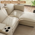thumbnail image 6 of Wiilayok 145" U Shaped Cloud Couch Modular Sectional Sofa for Living Room,Modern Chenille Deep Seat Modular Couch with two Movable Ottoman,Central Console w/ Dual USB Ports,Cup Holder,Light Brown, 6 of 8