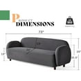 thumbnail image 5 of Merluxy Sofa, Modern Couch with Boucle Upholstered, 3 Seater, Couch for Living Room- Sherpa Grey, 5 of 6
