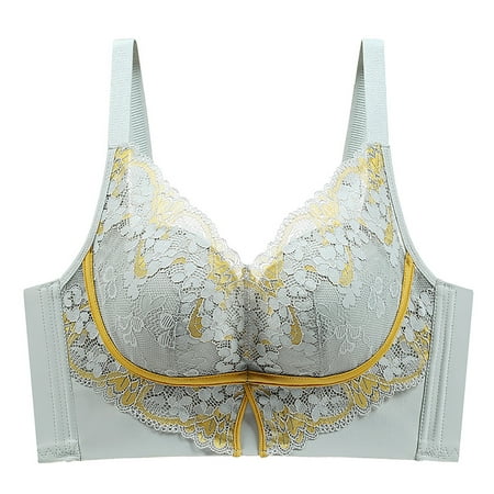 Push-Up Lace Bra for Women  Plus Size Minimizer Underwire Full Coverage Bra  Comfort Posture Bra
