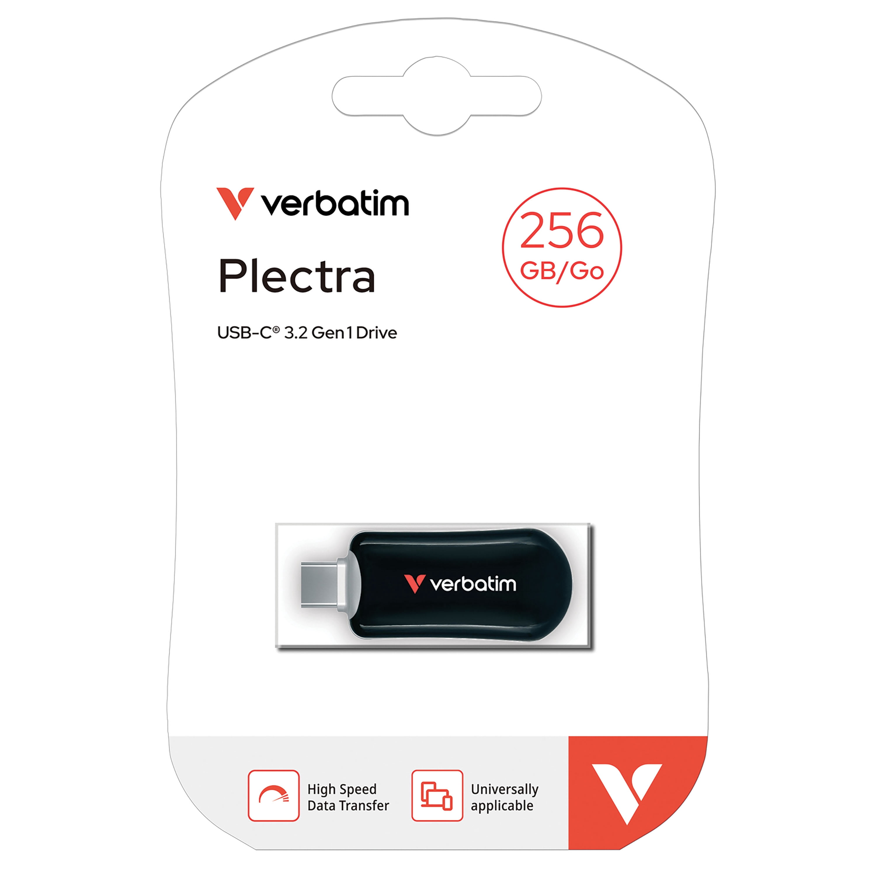 Verbatim 256GB Plectra USB-C Flash Drive – Black