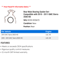 thumbnail image 2 of Rear Main Bearing Gasket Set - Compatible with 2010 - 2011 GMC Sierra 3500 HD, 2 of 2