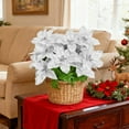 thumbnail image 6 of Elainilye Artificial Christmas Flowers 7 Forks Simulation Bouquet Flannel for Decoration, Silver Fake Flowers for Greenery and Potted Plants, Festive Holiday Centerpiece for Home, 6 of 8