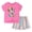 Pink Multi Minnie, variant on Disney Lilo & Stitch Big Girls' 2-Piece Short Sleeve Tee and Gauze Shorts Set Pink White