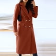 thumbnail image 5 of HAJWOH Coats for Women Elegant Classy Double Breasted Trench Coats Notch Lapel Blend Long Jackets Work Overcoat, 5 of 7