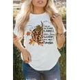 thumbnail image 1 of ABPHQTO Camiseta de cuello redondo con estampado gráfico de letras de calabaza de leopardo blanco para mujer, 1 of 5