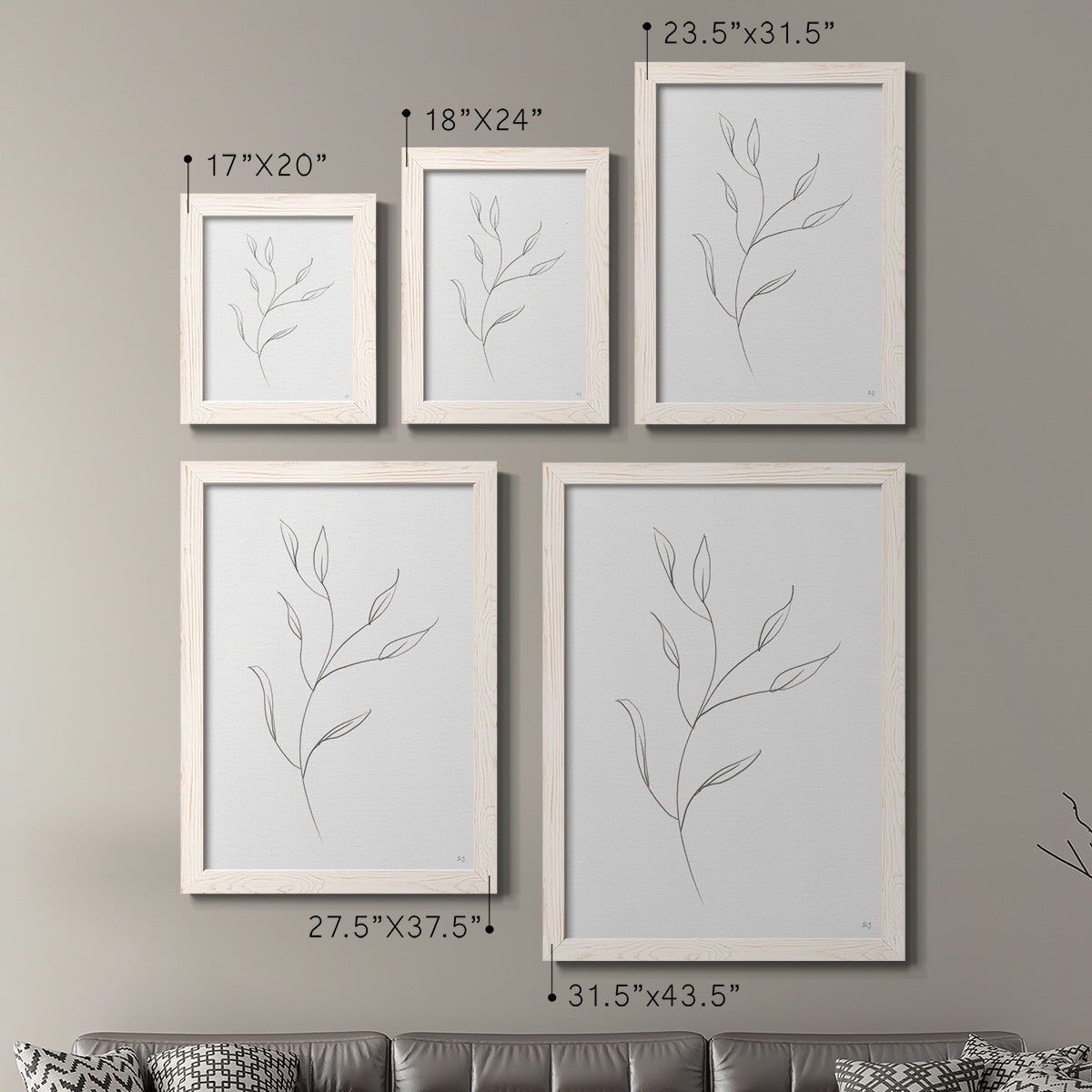 Botanical Gesture I - Premium Framed Canvas 2 Piece Set - Ready to Hang
