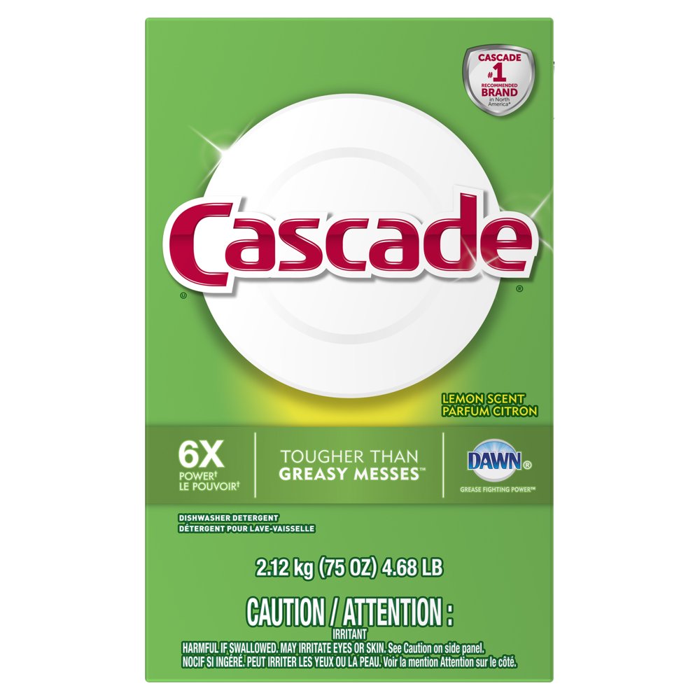 Cascade Powder Dishwasher Detergent, Lemon Scent, 75 ounces Walmart