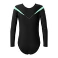 thumbnail image 6 of iiniim Girls One Piece Sequins Rhinestone Long Sleeve Leotards Athletics Gym Dance Unitard Bodysuit Light Green 8, 6 of 7