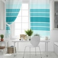 thumbnail image 5 of Fsddascl Turquoise Ombre Stripe Blackout Curtains for Bedroom/Living Room, Thermal Insulated Kitchen Curtains, Farmhouse Striped Gradient Grommet Darkening Window Treatment Drapes 52"x72"x2, 5 of 8