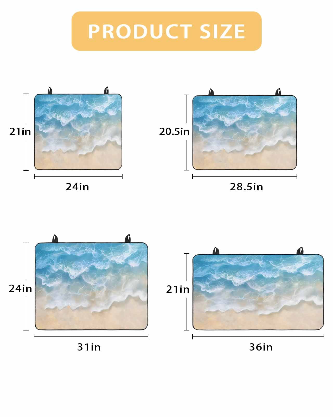 nqOlkjepod Large Induction Cooktop Protector Mat 24"x21", Blue Ocean Stove Top Covers for Electric Stove, Nature Summer Beach Brown Sand Water Ripple Stove Burner Cover Mats, Glass Top Stove Cover