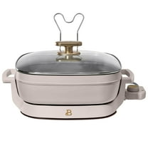 Beautiful 5 in 1 Electric Skillet - Expandable up to 7 Qt with Glass Lid, Porcini Taupe by Drew Barrymore