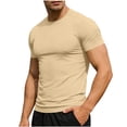 thumbnail image 5 of Ceisia Men's Compression Short Sleeve T Shirt Quick Dry Breathable Athletic Workout Gym Top Khaki XXL Gifts for Father, 5 of 5