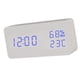 thumbnail image 4 of Reloj despertador LED Mesa de madera Humidómetro Termómetro Control de voz Temporizador de escritorio digital, Madera blanca Luz azul Advancent HA004025-06, 4 of 6