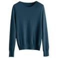 thumbnail image 4 of Lumtrix Womens Sweaters Women's Pure Sweater 2026 Fall Winter Crew Neck Long Sleeve Warm Soft Knitted Pullover Basic Tops Loose Lightweight Shirts Royal Blue XL, 4 of 4