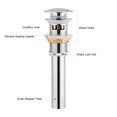 thumbnail image 3 of Solid Brass Chrome Pop Up Drain Stopper with Overflow Hole for Kitchen Bathroom Basin Sink Waste Modern Sprung Plug Slotted, 3 of 9