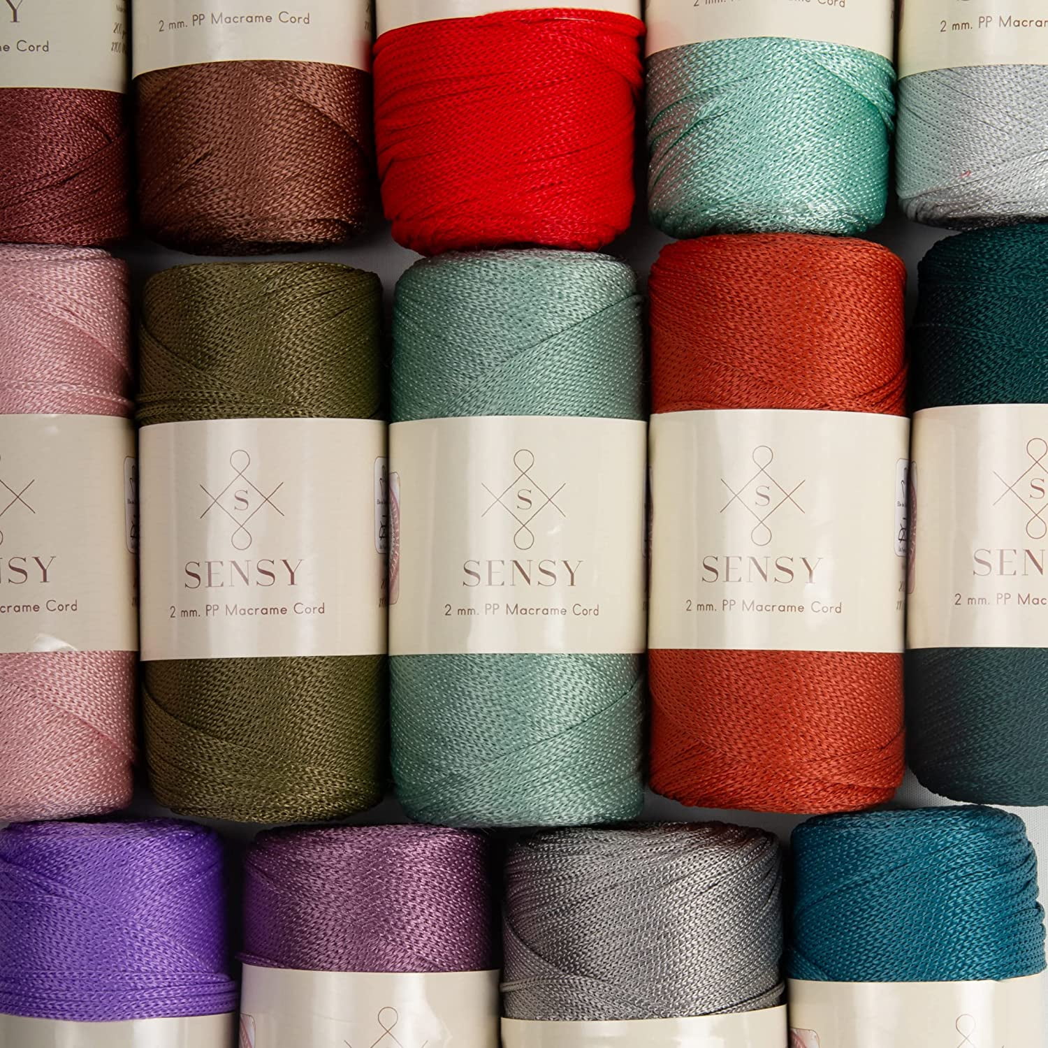 2 Skeins of Sensy Premium 2mm 251 Yards Polyester Rope 100% Polypropylene Cord Macrame Cord 2mm Crochet Bag Cord Macrame Rope Crochet Thread Gift for Knitter (Avocado)
