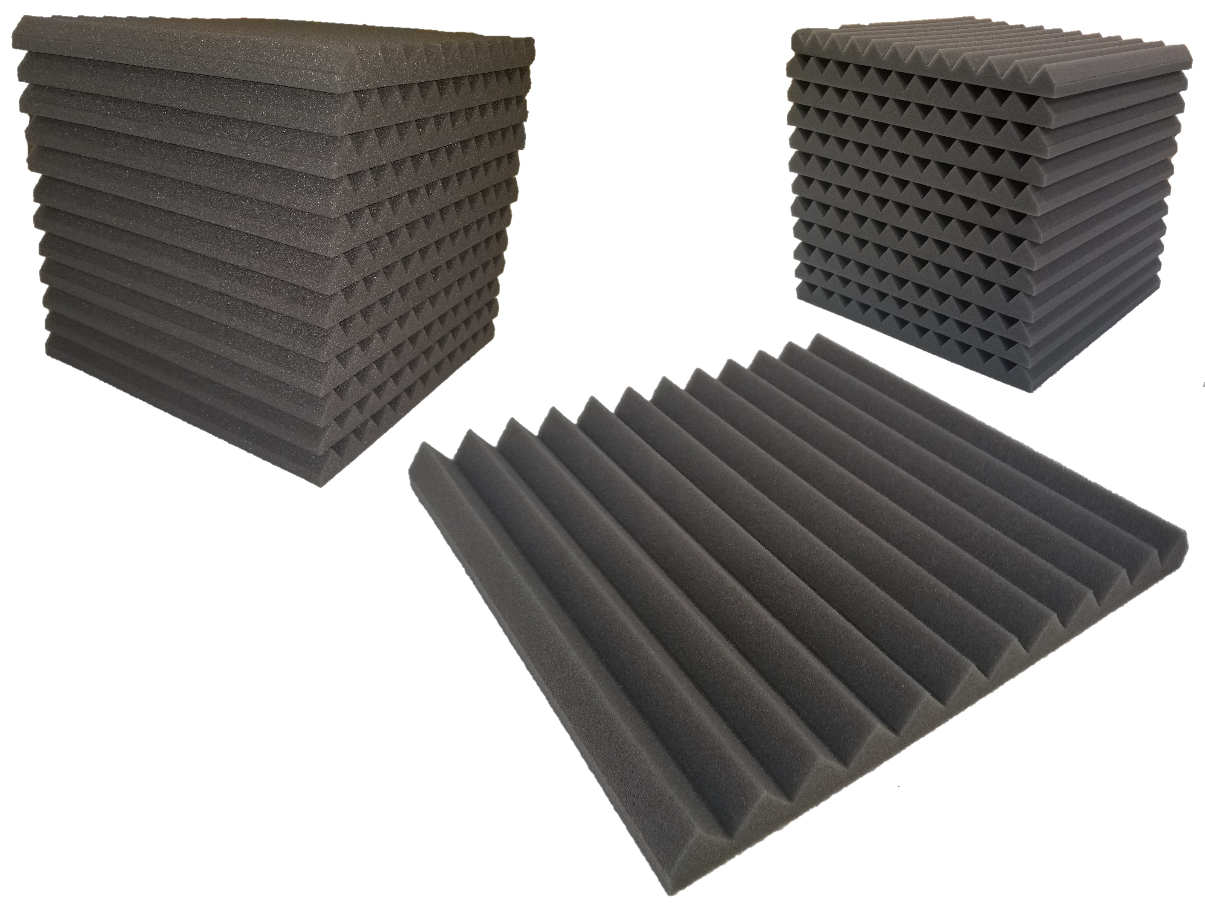 Bookishbunny 48 Packs Acoustic Foam Tiles Wall Record Studio Sound Proof 12 x 12 x 1 inch Panels
