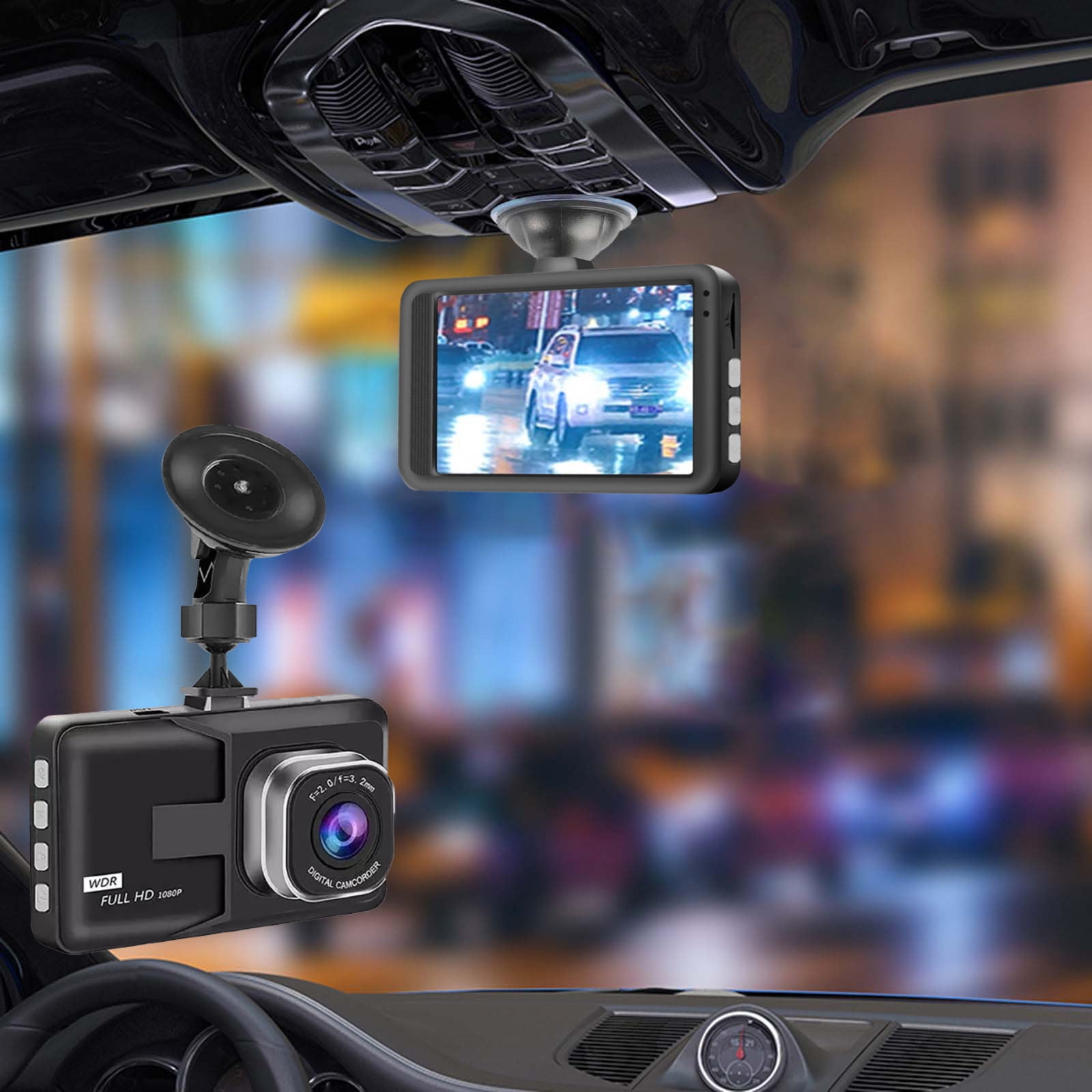 PEONAVET A Chopper A Chopper Full 1080P Dash Cam Video Recorder Driving for Front and Rear Recording Car Night Wide Angle Dashcam Video Record Car DVR