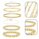 thumbnail image 3 of Juego de pulseras de cadena con cuentas de oro para mujer, pulsera de eslabones de cadena de oro fino y delicado chapado en oro real de 20 quilates, pulseras de oro ajustables apilables, joyería para, 3 of 5