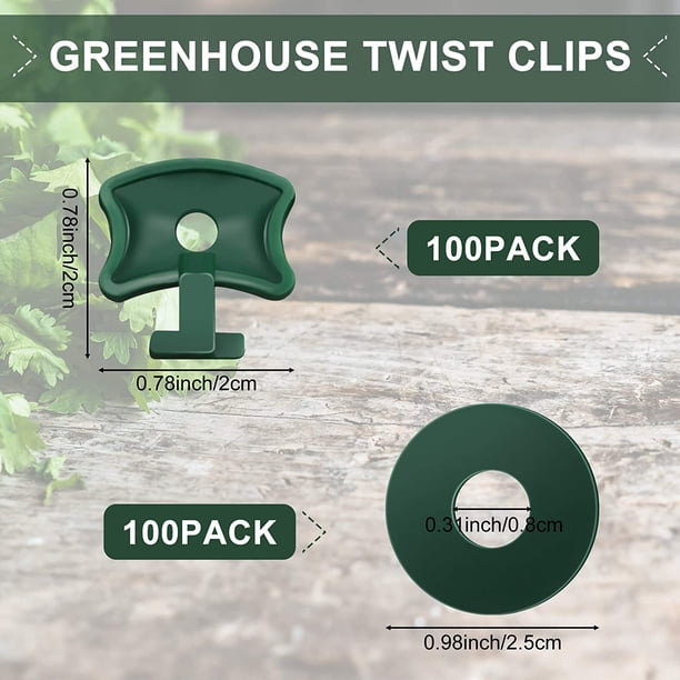 200 piezas de clips giratorios para invernadero,clips de ángulo de extensión para invernadero para aislamiento de invernadero, sombreado de red de aluminio